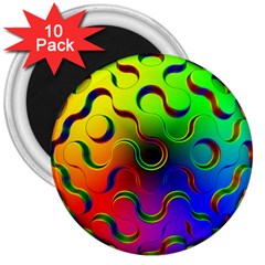 Ball Sphere Digital Art Fractals 3  Magnets (10 Pack)  by Pakrebo