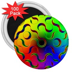 Ball Sphere Digital Art Fractals 3  Magnets (100 Pack) by Pakrebo