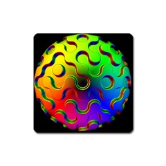 Ball Sphere Digital Art Fractals Square Magnet by Pakrebo