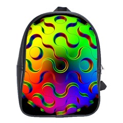 Ball Sphere Digital Art Fractals School Bag (large) by Pakrebo