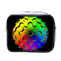 Ball Sphere Digital Art Fractals Mini Toiletries Bag (one Side)