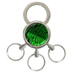 Fractal Rendering Background Green 3-ring Key Chains by Pakrebo