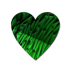 Fractal Rendering Background Green Heart Magnet by Pakrebo