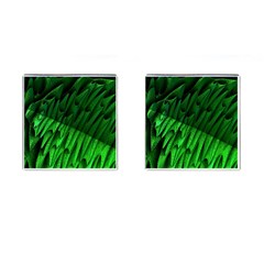 Fractal Rendering Background Green Cufflinks (square) by Pakrebo