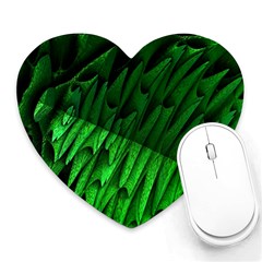 Fractal Rendering Background Green Heart Mousepads by Pakrebo