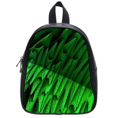 Fractal Rendering Background Green School Bag (small) by Pakrebo