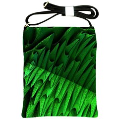 Fractal Rendering Background Green Shoulder Sling Bag by Pakrebo