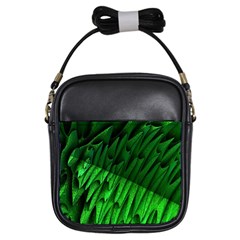 Fractal Rendering Background Green Girls Sling Bag by Pakrebo