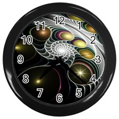 Fractal Bulbs Fantasy Curve Wall Clock (black)