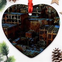 Building Ruins Old Industry Heart Ornament (two Sides) by Pakrebo