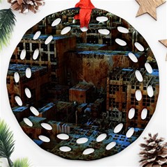 Building Ruins Old Industry Round Filigree Ornament (two Sides) by Pakrebo