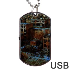 Building Ruins Old Industry Dog Tag Usb Flash (two Sides) by Pakrebo