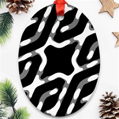 Giant Bold Dark Geometric Print Ornament (oval) by dflcprintsclothing