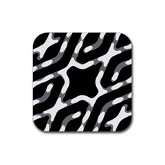 Giant Bold Dark Geometric Print Rubber Coaster (square)  by dflcprintsclothing