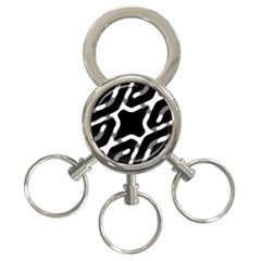 Giant Bold Dark Geometric Print 3-ring Key Chains by dflcprintsclothing