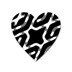 Giant Bold Dark Geometric Print Heart Magnet by dflcprintsclothing