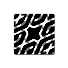 Giant Bold Dark Geometric Print Square Magnet