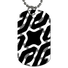 Giant Bold Dark Geometric Print Dog Tag (one Side)