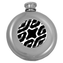 Giant Bold Dark Geometric Print Round Hip Flask (5 Oz) by dflcprintsclothing