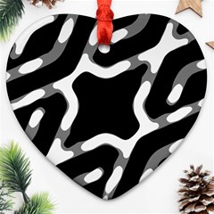 Giant Bold Dark Geometric Print Heart Ornament (two Sides) by dflcprintsclothing