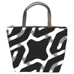 Giant Bold Dark Geometric Print Bucket Bag by dflcprintsclothing