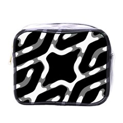 Giant Bold Dark Geometric Print Mini Toiletries Bag (one Side)