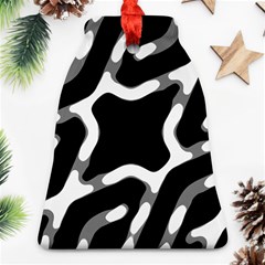 Giant Bold Dark Geometric Print Bell Ornament (two Sides)