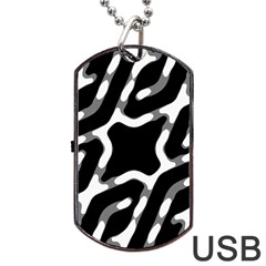 Giant Bold Dark Geometric Print Dog Tag Usb Flash (two Sides) by dflcprintsclothing