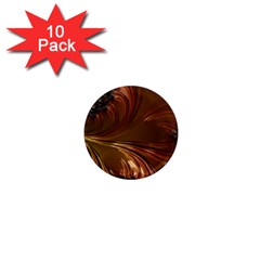 Fractal Copper Copper Color Leaf 1  Mini Magnet (10 Pack)  by Pakrebo