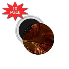 Fractal Copper Copper Color Leaf 1 75  Magnets (10 Pack)  by Pakrebo