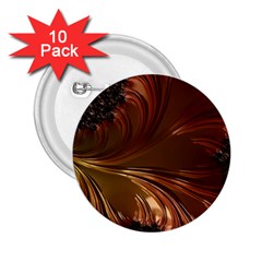 Fractal Copper Copper Color Leaf 2 25  Buttons (10 Pack)  by Pakrebo