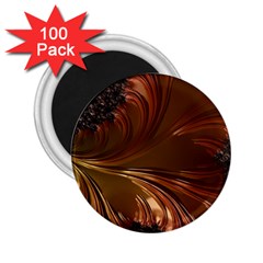 Fractal Copper Copper Color Leaf 2 25  Magnets (100 Pack)  by Pakrebo