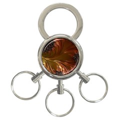 Fractal Copper Copper Color Leaf 3-ring Key Chains by Pakrebo