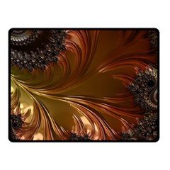 Fractal Copper Copper Color Leaf Fleece Blanket (small) by Pakrebo