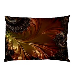 Fractal Copper Copper Color Leaf Pillow Case (two Sides) by Pakrebo