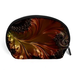 Fractal Copper Copper Color Leaf Accessory Pouch (large)