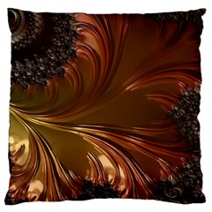 Fractal Copper Copper Color Leaf Large Flano Cushion Case (two Sides) by Pakrebo