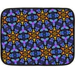 Blue Flowers Wallpaper Backgrounds Double Sided Fleece Blanket (mini)  by Pakrebo