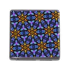 Blue Flowers Wallpaper Backgrounds Memory Card Reader (square 5 Slot) by Pakrebo