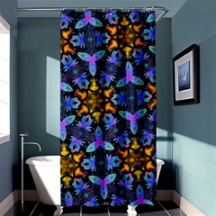 Blue Flowers Wallpaper Backgrounds Shower Curtain 36  X 72  (stall)  by Pakrebo