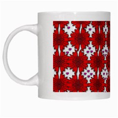 Happy Walls Of Flowers And Hearts White Mugs by pepitasart