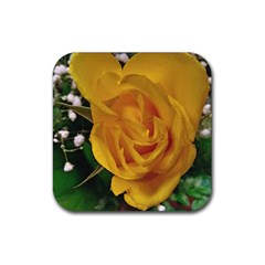 Yellow Rose Rubber Coaster (Square) 