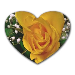 Yellow Rose Heart Mousepads by Riverwoman