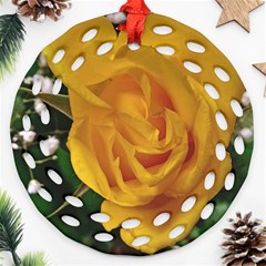 Yellow Rose Ornament (Round Filigree)