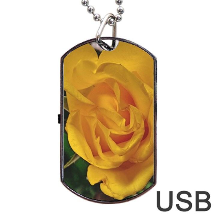 Yellow Rose Dog Tag USB Flash (One Side)