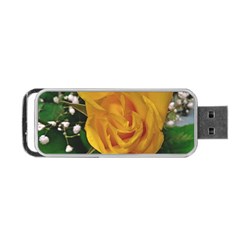 Yellow Rose Portable USB Flash (One Side)