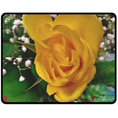 Yellow Rose Double Sided Fleece Blanket (Medium) 