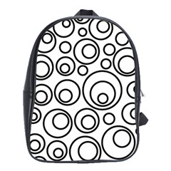 Abstract Black On White Circles Design White School Bag (xl) by LoolyElzayat