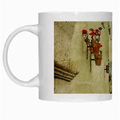 Vintage Grunge Print Arequipa Street, Peru White Mugs by dflcprintsclothing