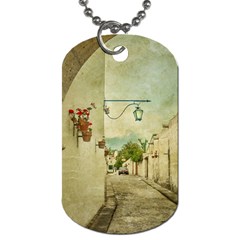 Vintage Grunge Print Arequipa Street, Peru Dog Tag (two Sides) by dflcprintsclothing